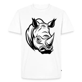 Rhino Head - Men's Premium Organic T-Shirt - white - Front - Nico (187cm)