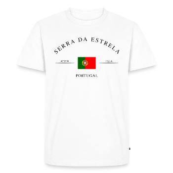 Serra da Estrela – Holiday Souvenir & Gift - Men's Premium Organic T-Shirt - white - Front - Nico (187cm)