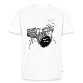 batterie - T-shirt Premium bio Homme - blanc - Devant - Nico (187cm)