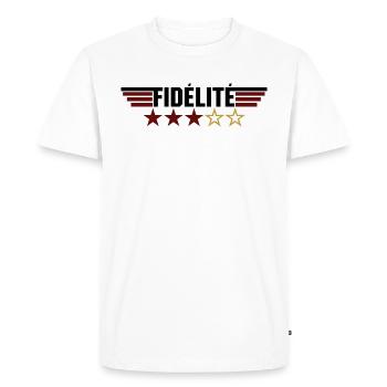 fidélité 3 étoiles - T-shirt Premium bio Homme - blanc - Devant - Nico (187cm)