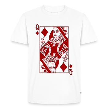Check Queen card game - Men's Premium Organic T-Shirt - white - Front - Nico (187cm)