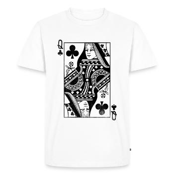 Cross queen playing card - Men's Premium Organic T-Shirt - white - Front - Nico (187cm)