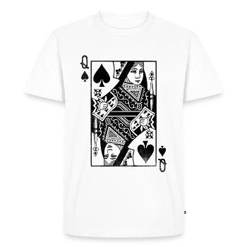 Queen of Spades playing card - Men's Premium Organic T-Shirt - white - Front - Nico (187cm)