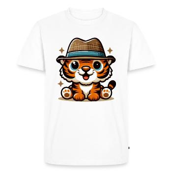 Mignon bébé tigre - T-shirt Premium bio Homme - blanc - Devant - Nico (187cm)