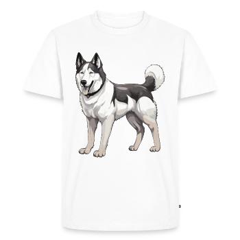 Chien husky - T-shirt Premium bio Homme - blanc - Devant - Nico (187cm)