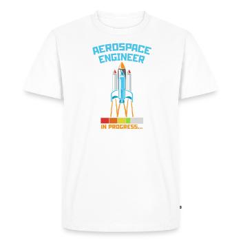Aerospace Enginner dans la fusée Ingénieur De Progrès - T-shirt Premium bio Homme - blanc - Devant - Nico (187cm)