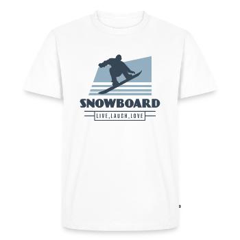Vivre, rire, aimer, cadeau snowboarder - T-shirt Premium bio Homme - blanc - Devant - Nico (187cm)