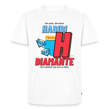 Capoeira Habibi Diamante - T-shirt Premium bio Homme - blanc - Devant - Nico (187cm)