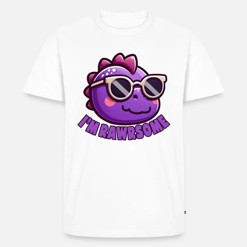RAWRSOME - Männer Premium Bio T-Shirt - Weiß