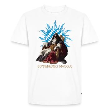 Sonnenkönig Maggus von Bayern - Satire T-Shirt - Männer Premium Bio T-Shirt - Weiß - Vorne - Nico (187cm)