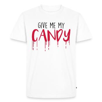 Give me my candy - T-shirt Premium bio Homme - blanc - Devant - Nico (187cm)