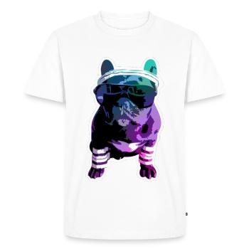 Hipster-Dogge - Männer Premium Bio T-Shirt - Weiß - Vorne - Nico (187cm)