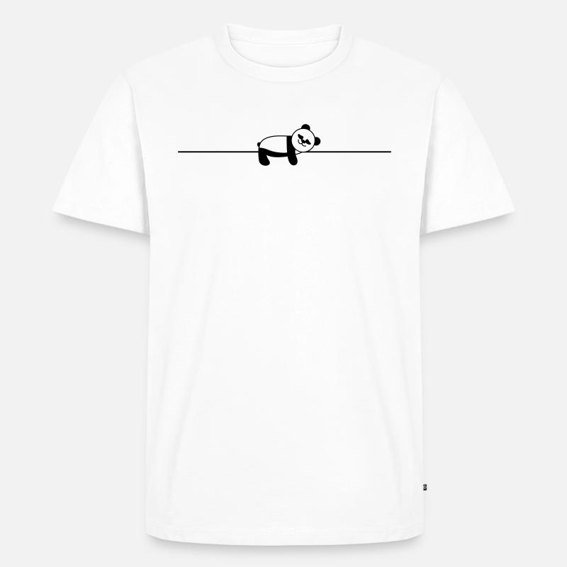 schlafender Panda - Männer Premium Bio T-Shirt - Weiß