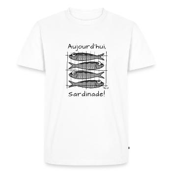 Aujourd'hui Sardinade, Marseille - T-shirt Premium bio Homme - blanc - Devant - Nico (187cm)