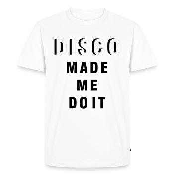 disco - Men's Premium Organic T-Shirt - white - Front - Nico (187cm)