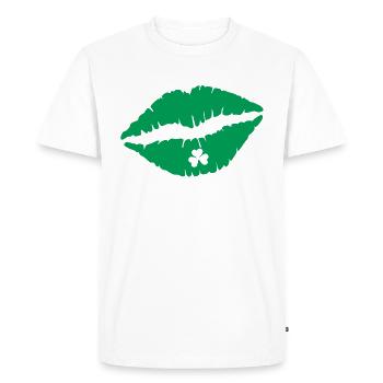 Lèvres de la Saint-Patrick - T-shirt Premium bio Homme - blanc - Devant - Nico (187cm)