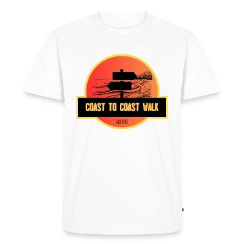 Coast to Coast Walk England Pilgrimage Coastal Path - Men's Premium Organic T-Shirt - white - Front - Nico (187cm)