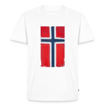 Norway flag - Men's Premium Organic T-Shirt - white - Front - Nico (187cm)