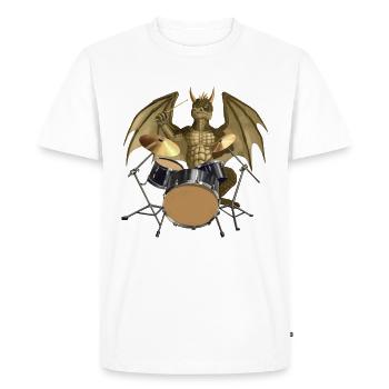 drummer - Men's Premium Organic T-Shirt - white - Front - Nico (187cm)