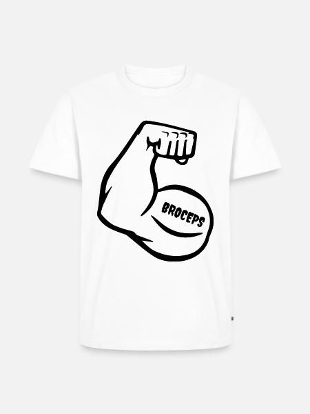 witty muscle arm with biceps - Men's Premium Organic T-Shirt - white