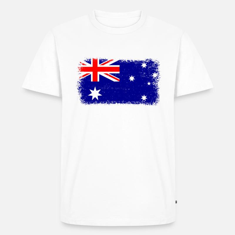 Australien, Flag from Australia - Männer Premium Bio T-Shirt - Weiß