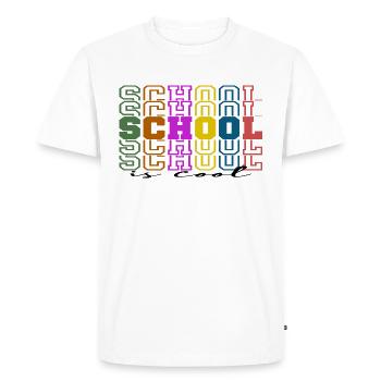 L'école c'est cool - T-shirt Premium bio Homme - blanc - Devant - Nico (187cm)