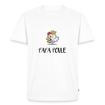 PAPA POULE - T-shirt Premium bio Homme - blanc - Devant - Nico (187cm)