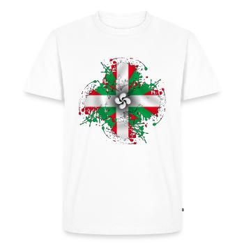 Ddrapeau Basque - Ikurriña - T-shirt Premium bio Homme - blanc - Devant - Nico (187cm)
