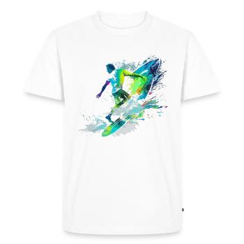 Surfeur - T-shirt Premium bio Homme - blanc - Devant - Nico (187cm)