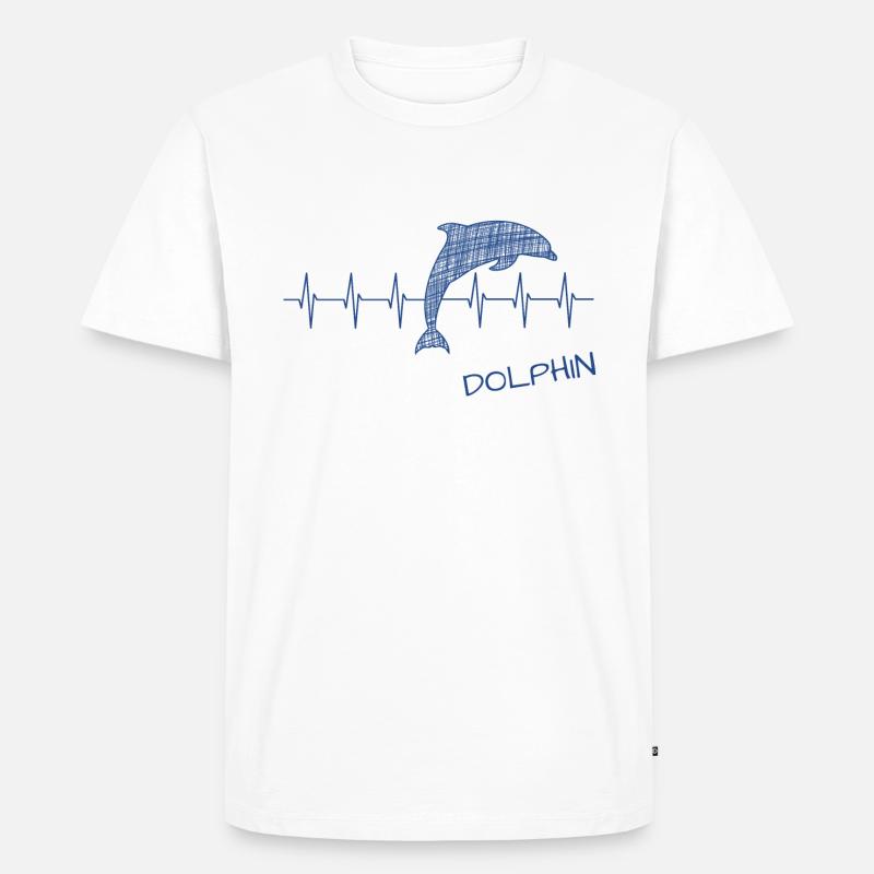 Dolphin Delfin - Männer Premium Bio T-Shirt - Weiß
