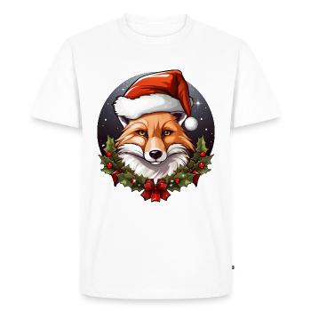 Fox Christmas - Men's Premium Organic T-Shirt - white - Front - Nico (187cm)