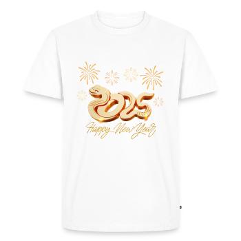 Happy New Year 2025 The Chinese Year of the Snake - T-shirt Premium bio Homme - blanc - Devant - Nico (187cm)
