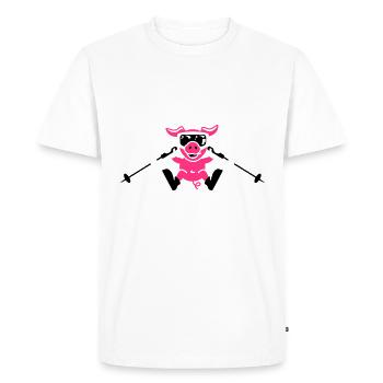 Pistensau 3C - Men's Premium Organic T-Shirt - white - Front - Nico (187cm)