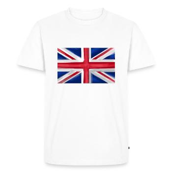 Drapeau de la Grande-Bretagne Union Jack - T-shirt Premium bio Homme - blanc - Devant - Nico (187cm)