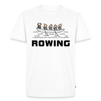 Aviron Aviron bateau 4 pièces avec barreur - T-shirt Premium bio Homme - blanc - Devant - Nico (187cm)