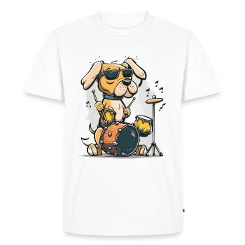 Rhythm Hound - Men's Premium Organic T-Shirt - white - Front - Nico (187cm)