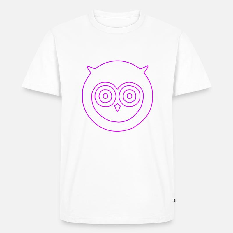 Eule mit großen Augen - Männer Premium Bio T-Shirt - Weiß