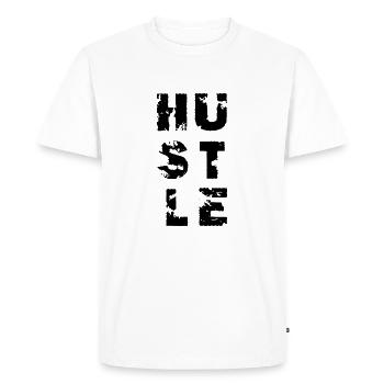 Cadeau de Hustler travailleur ouvrier Vintage HUSTLE - T-shirt Premium bio Homme - blanc - Devant - Nico (187cm)