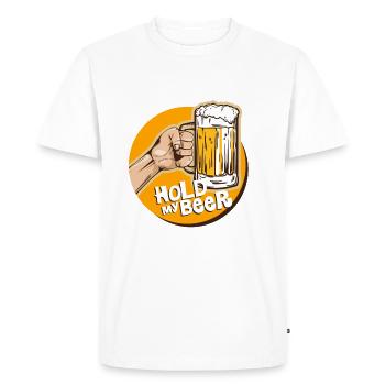 bière - T-shirt Premium bio Homme - blanc - Devant - Nico (187cm)