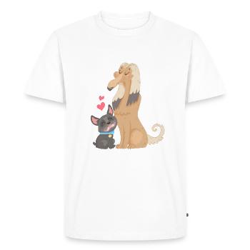 Amour entre chiens - T-shirt Premium bio Homme - blanc - Devant - Nico (187cm)