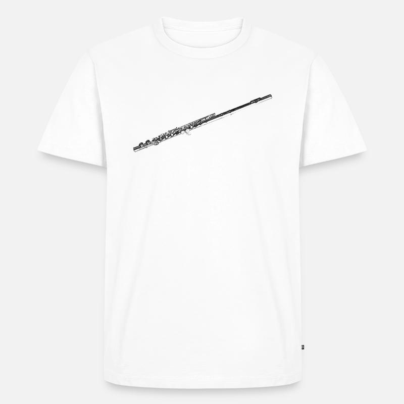 Querfloete Querflöte - Männer Premium Bio T-Shirt - Weiß
