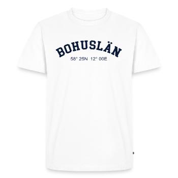 Bohuslän Suède Coordonnées GPS Carte Randonnée - T-shirt Premium bio Homme - blanc - Devant - Nico (187cm)