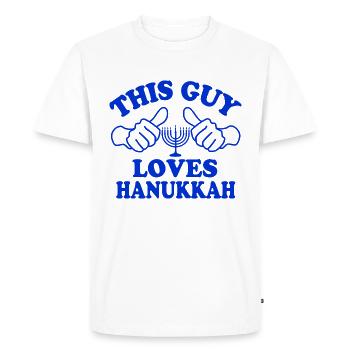 This Guy Loves Hanukkah - T-shirt Premium bio Homme - blanc - Devant - Nico (187cm)
