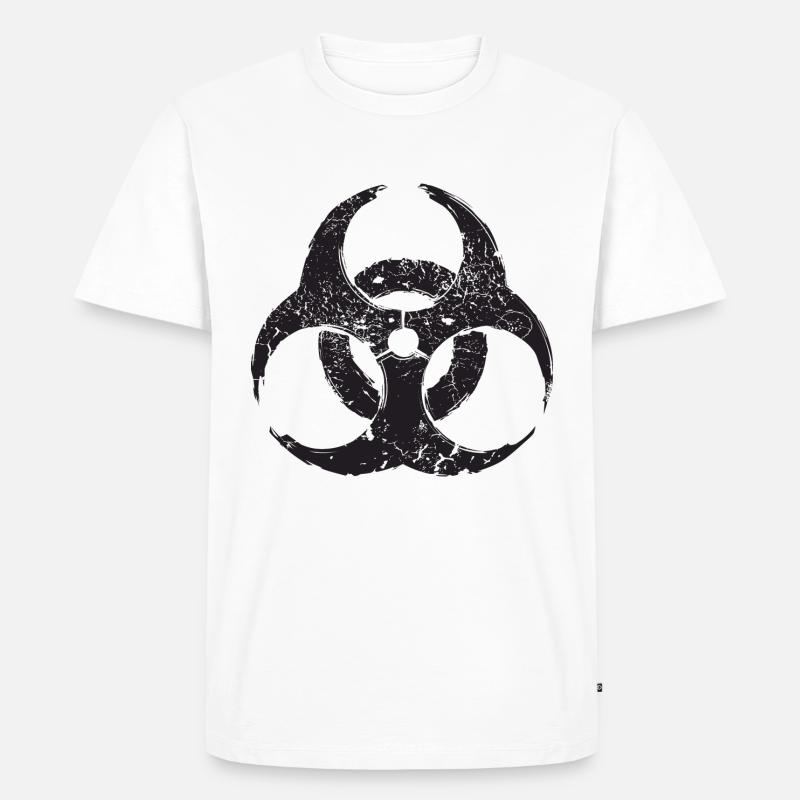 Biohazard - Grunge Texture - Männer Premium Bio T-Shirt - Weiß