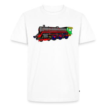 Locomotive à vapeur - T-shirt Premium bio Homme - blanc - Devant - Nico (187cm)