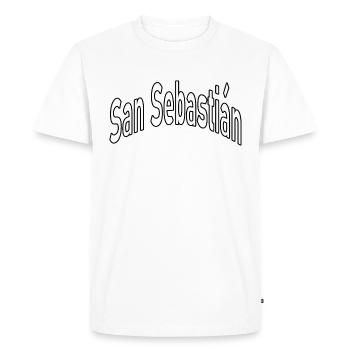 San Sebastián - Men's Premium Organic T-Shirt - white - Front - Nico (187cm)