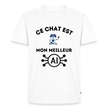 Ce chat est mon meilleur ai - T-shirt Premium bio Homme - blanc - Devant - Nico (187cm)