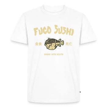 Fugo puffer fish sushi - Men's Premium Organic T-Shirt - white - Front - Nico (187cm)