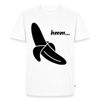Hmm Yummy Banana Gift - Men's Premium Organic T-Shirt - white - Front - Nico (187cm)