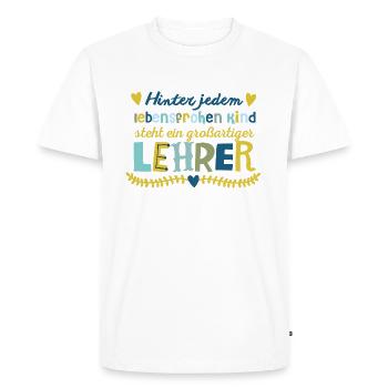 Great teacher - Men's Premium Organic T-Shirt - white - Front - Nico (187cm)